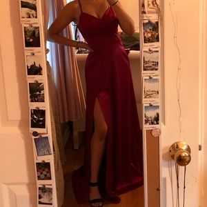 Macy’s prom dress burgundy